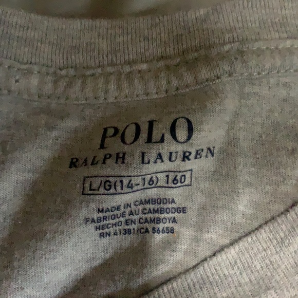 Grey Polo Ralph Lauren boy shirt, size 14-16. - Picture 3 of 3